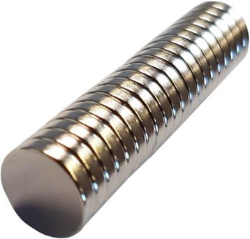 20 Schijfmagneten 10 mm diameter, 2 mm hoogte, Verzenden, Nieuw in verpakking