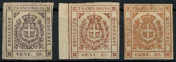 Italiaanse oude staten - Modena 1859 - Voorlopige regering., Gestempeld