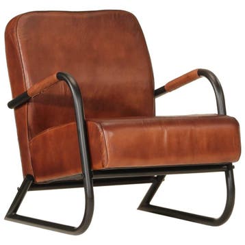 Design TV-stoel Bruin | 35% Korting, Huis en Inrichting, Fauteuils, Minder dan 75 cm, Nieuw, Leer, Ophalen of Verzenden