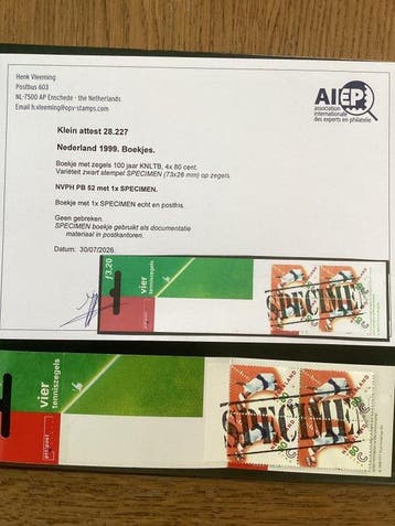 Nederland - Postzegelboekje 52, met specimenstempels en, Postzegels en Munten, Gestempeld