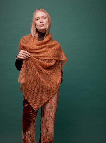 Breipatroon Sjaal Ava met ajourmotief in luxe mohair & zij, Ophalen of Verzenden, Nieuw