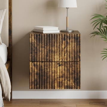 vidaXL Wandbeugel Bedkast Gerookt eiken 33 x 34,5 x 40 cm, Minder dan 45 cm, Verzenden, Nieuw, Minder dan 55 cm