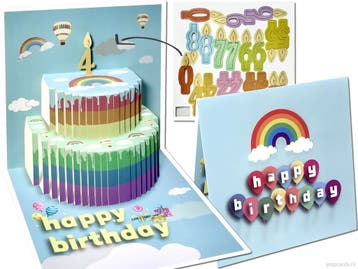 Verjaardagskaart vrolijke regenboog taart alle leeftijden..., Verzenden, Nieuw