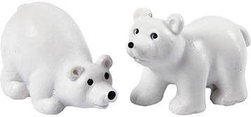 Mini dieren Wit ijsberen 30x45 mm set van 2 stuks, Ophalen of Verzenden, Nieuw
