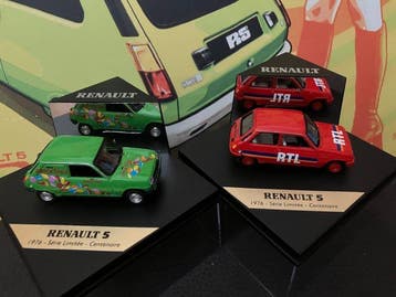 1:43 - Modelauto (2) - Renault 5 Modelle 1976 RTL und, Nieuw