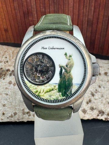 Max Liebermann Kunstuhr - Mädchen auf dem Felde - Zonder, Sieraden, Tassen en Uiterlijk, Horloges | Heren, Nieuw