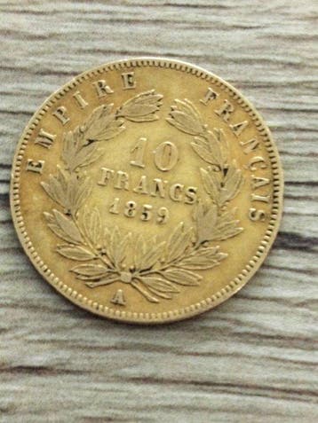 Frankrijk. Napoléon III. 10 Francs 1859-A, Paris (Zonder