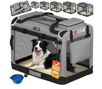 Hondentransportbox Grijs XL 82x58x58cm (Voor in Huis), Verzenden, Nieuw