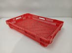 Stapelkrat, 590x390x90 mm, rood kunststof, gebruikt, Zakelijke goederen, Agrarisch | Werktuigen, Ophalen of Verzenden