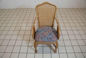Rotan fauteuil met vlechtwerk rug, Ophalen of Verzenden, Nieuw