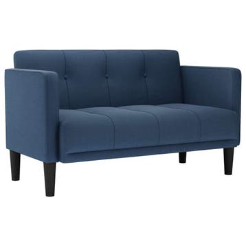 vidaXL Loveseat bank blauw 111 cm stof, Verzenden, Nieuw, Stof, Minder dan 150 cm