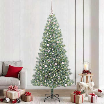 vidaXL Kunstmatige Kerstboom Sneeuw Gevlochten met LED Licht, Verzenden, Nieuw