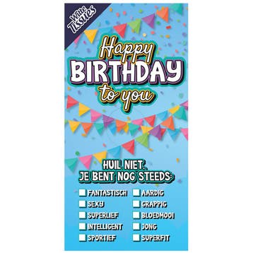 Tissuebox Happy Birthday, Ophalen of Verzenden, Nieuw