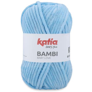 Katia Bambi - 303 lichtblauw - Chenille Garen, Ophalen of Verzenden, Nieuw