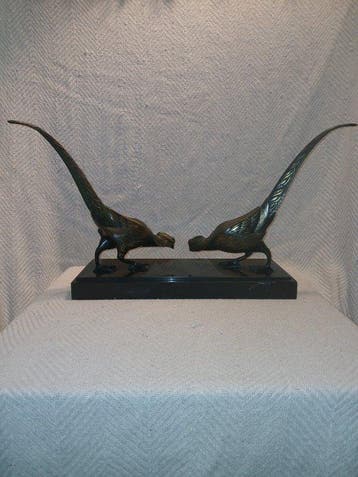 Salvator melani (attr.) - sculptuur, Faisans patine