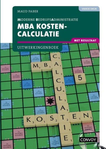 9789463172899 MBA Kostencalculatie met resultaat bij 4e d..., Verzenden, Zo goed als nieuw, S.M. Faber