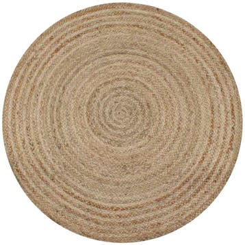 Jute Kleed Rond 150cm - Tweedekansje - OP=OP, Beige, 150 tot 200 cm, Rond, Natuurlijk
