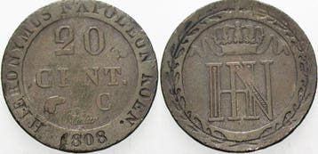 20 Centimes 1808 Westfalen, Koenigreich Hieronymus Napole..., Verzenden