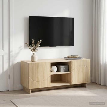 vidaXL TV-standaard 90 x 34,5 x 40 cm Sonoma Eiken Bewerkt, Verzenden, Nieuw, 50 tot 100 cm, Minder dan 100 cm
