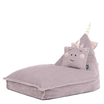 Kinder Zitzak Unicorn Lounger & Kussen Set - Lavendel, Verzenden, Nieuw