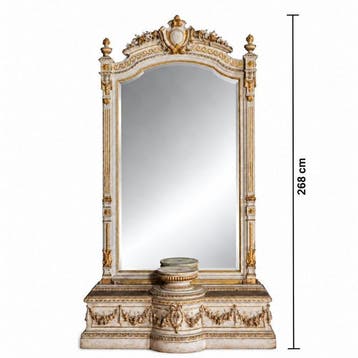 Vloerspiegel - Hout, Glas - Monumentale spiegel met een