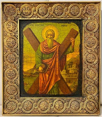 Icoon - Sint Andreas - Hout