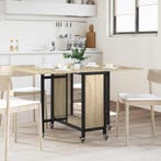 vidaXL Opvouwbare eettafel met wielen 130 x 80 x 76,5 cm, Verzenden, Nieuw