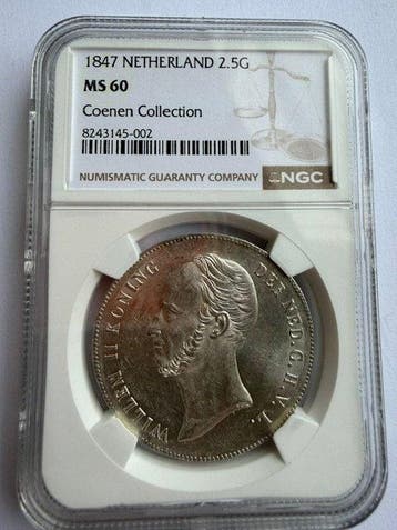 Nederland. Willem II. 2 1/2 Gulden 1847