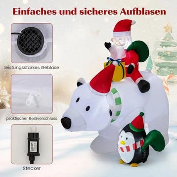 2dekans | Costway Opblaasbare Kerstdecoratie – Incl. LED &, Ophalen of Verzenden, Zo goed als nieuw