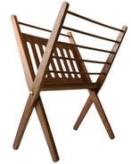 Tijdschriftenhouder - Opklapbaar - Hout, Teak, Teak fineer,