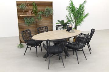 Garden Impressions Jasmine - Black/Edison 220x115 cm. -, Verzenden, Nieuw, Wicker, Tuinset