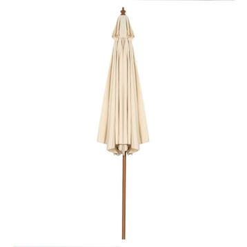 2dekans | Coast Parasol met 8 Baleinen Kantelbaar - Beige -, Ophalen of Verzenden, Zo goed als nieuw