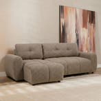 50% Korting: Slaapbank 2 persoons Inka bruin bouclé mélange, Ophalen, Zo goed als nieuw