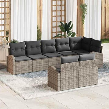 vidaXL Tuin Sofa Set 8 st 8-Aantal zitplaatsen poly rattan, Tuin en Terras, Verzenden, Nieuw, 8 zitplaatsen