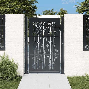 vidaXL Poort met bamboe-ontwerp 100x150 cm staal, Tuin en Terras, Tuinpoorten, Verzenden, Nieuw