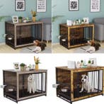 Houten Hondenbench Meubel – Met Voerbak en RVS Kommen, Dieren en Toebehoren, Verzenden, Nieuw