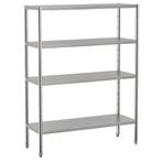 GGM Gastro | Rvs rek ECO - 1400x500mm - met 4 schappen (in |, Verzenden