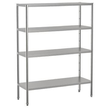 GGM Gastro | Rvs rek ECO - 1400x500mm - met 4 schappen (in |, Verzenden