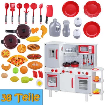 Kinderspeelkeuken hout 38 delig (Speelgoed, Recreatie), Verzenden, Nieuw