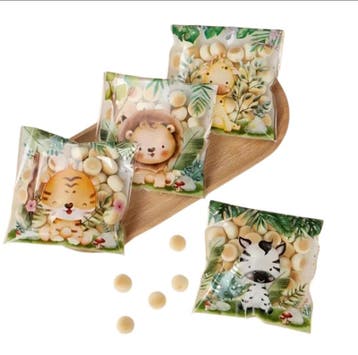 20x Cellofaan zakjes Jungle dieren (Cellofaanzakjes), Diversen, Ophalen of Verzenden, Nieuw, Cadeauzakje