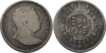 1/2 Crown 1817 Großbritannien George Iii 1760-1820, Verzenden