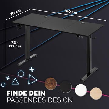 Zit sta bureau Zwart 160x70x72-117cm (Kantoor inrichting), Verzenden, Nieuw in verpakking