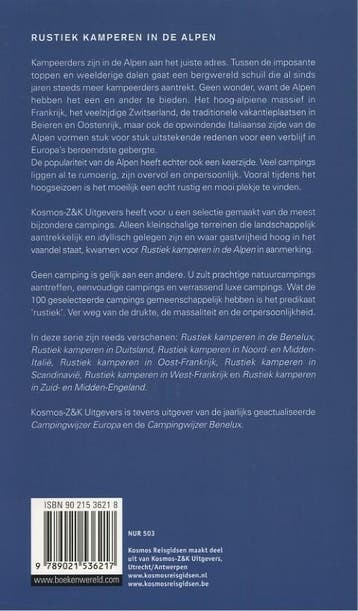 Rustiek kamperen / De Alpen / Kosmos reisgidsen J. Nijhoff, Verzenden, Zo goed als nieuw, J. Nijhoff