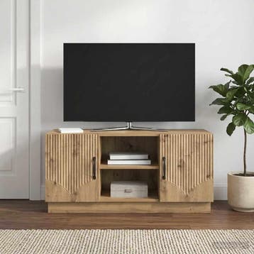 vidaXL TV-kast 102 x 34,5 x 47 cm Artisanaal eiken Bewerkt, Minder dan 50 cm, Verzenden, Nieuw, Minder dan 100 cm