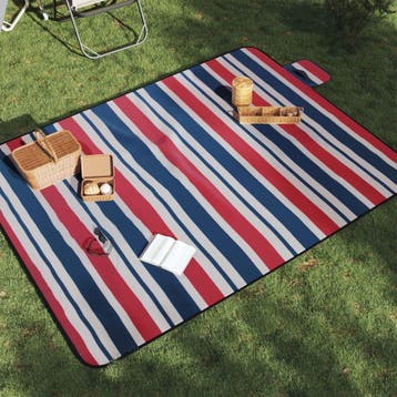 vidaXL Picknickkleed opvouwbaar strepen 200x150 cm fluweel, Verzenden, Nieuw