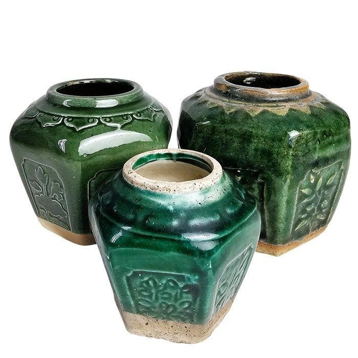 Gemberpot (3) - Aardewerk - Shiwan gemberpotten, Antiek en Kunst, Kunst | Designobjecten