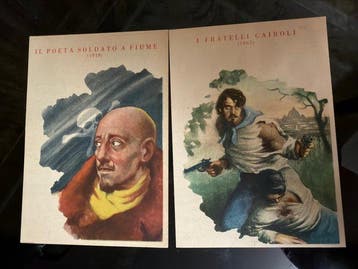 Italië - 2 ansichtkaarten met militaire propaganda van de, Gelopen