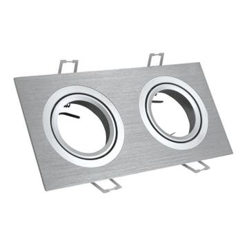 Inbouw 2x LED spot GU10 - aluminium - rechthoek armatuur, Ophalen of Verzenden, Nieuw