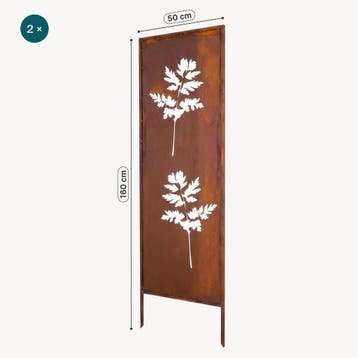 Tuinscherm Irsina set van 2 tuinstekers 160x50 cm blad casa., Verzenden, Nieuw