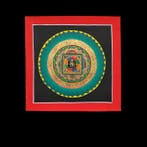 Painting of Tibetan Tradition 25 cm - Mandala GREEN LOTUS, Huis en Inrichting, Nieuw